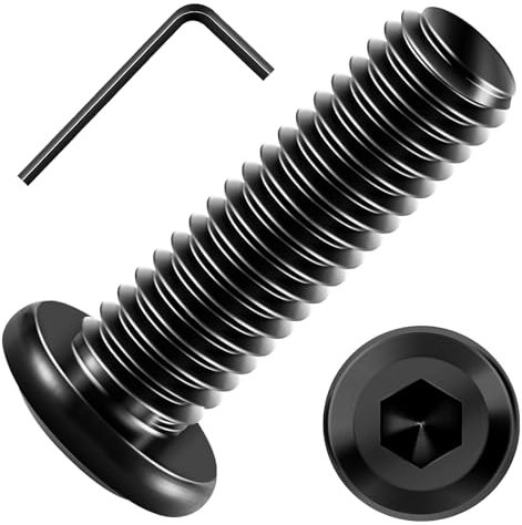 20 Stück M6 x 25 mm Flachkopfschrauben Innensechskant Antrieb Edelstahl A2 V2A Schrauben Schwarz Vollgewinde mit Innensechskantschlussel