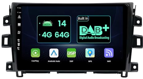 MISONDA 4G+64GB Built in DAB+ Double Din Car Radio Stereo Android 14 For Nissan Navara NP300/Frontier 2015-2018 GPS SAT NAV BT FM RDS DAB+ Carplay SWC Head Unit Camera Mic 10 IPS