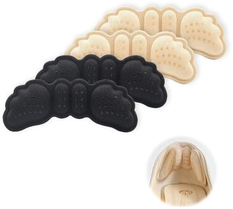 2 Paires Coussinets de Talon Auto-Adhésifs – Antidérapants, Anti-Frottement pour Chaussures Trop Grandes, Confort & Protection (Beige)
