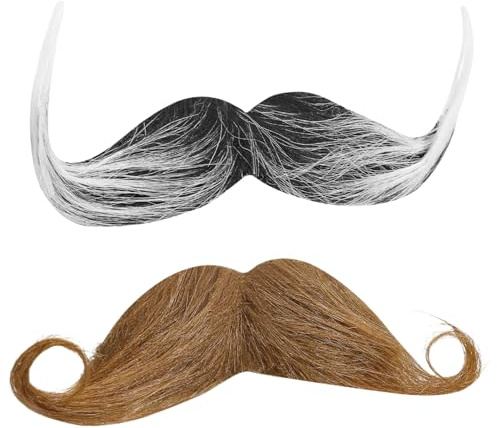 SOLUSTRE 2 Skägg Falsk Mustasch Skäggprydnader För Skäggdekoration Lösmustascher Festrekvisita Prestation Cosplay-Skägg Lösskägg Rekvisita Skägg
