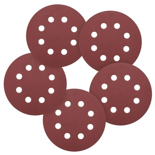 CoCud 90Pcs 125mm Sanding Disc 400Grit 8 Hole Hook & Loop Sandpaper Red | Round Sanding Paper for Orbital Sander Automotive or Cars Repairing, Grinding or Polishing