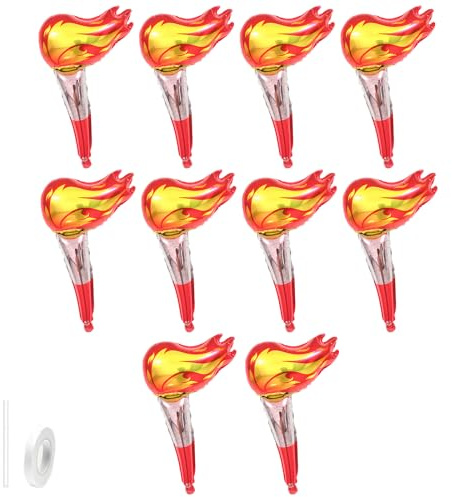 Gleemix 10 Pcs Fackeln Für Draußen Ballons, Aufblasbare Feuerwehr Luftballon, Feuer Und Flamme Luftballons, Feuerwehr Geburtstag Deko, Für Kindergeburtstag Feuerwehr Playmobil Olympia Fireball Drachen
