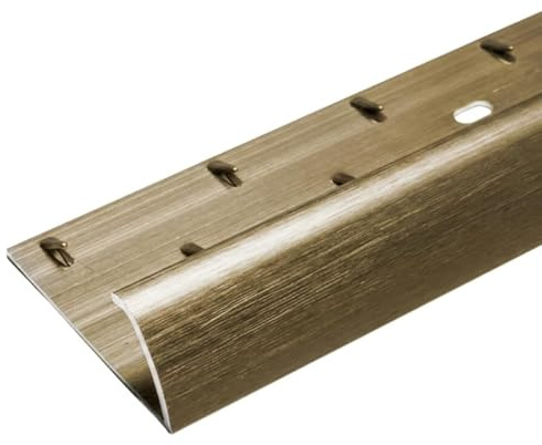 FloorPro Carpet to Vinyl Flooring Doorbar - 0.9m - Single Edge - Aluminum Threshold Transition Door Trim Strip - Brushed Light Brass
