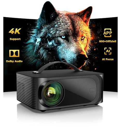 Projektorer 4K【800+ officiella appar/Dolby Audio】 1500 ANSI | AI-autofokus & HDR10 | HDMI eARC & CEC | WiFi 6 Bluetooth 5.4 | ONOAYO Smart projektor 4K hemmabio perfekt för WM