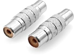 JZK 2X Adaptador acoplador RCA Hembra a Hembra, Conector de extensión RCA Audio Video AV, convertidor Cinch, Acoplamiento de Enchufe a Enchufe de Doble cincha para TV, Amplificador, Altavoz, Plateado