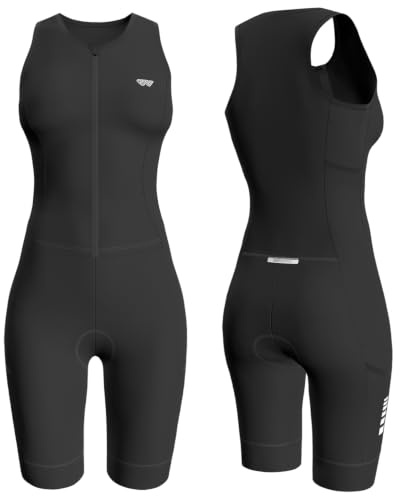 Wulibike Combinaison de triathlon à manches courtes pour femme