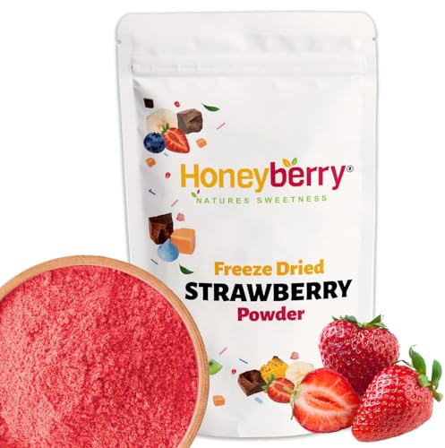 Polvo de Fresa Liofilizada 500g — Fruta Liofilizada en Polvo — Polvo de Fresa Deshidratada — 100% Natural sin Aditivos — Para Repostería, Batidos, Yogur, Colorante Natural y Postres