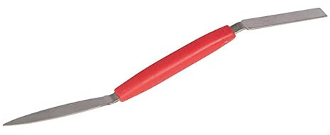 Dapetz ® Leaf and Square Profiling Tool, Triangular and Square Blade, Stainless Steel Pointing Tool Filling Plasterers Trowel, Small Tool, Double-Ended Trowel with Non Slip Grip 8 x 192mm