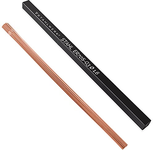 STAHLWERK WIG Schweißstäbe Stahl Ø 1,6 x 500 mm ER70S-G3 – 2 kg Schweißzusatz, universell einsetzbar, zum Schweißen von unlegierten Stählen, hohe Chemische Reinheit, inklusive Aufbewahrungsbox