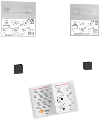 hang-it Spiegel Aufhänger Set inkl. 2 Spiegelaufhänger - 70x70 mm Spiegelhalter und 2 Abstandshalter