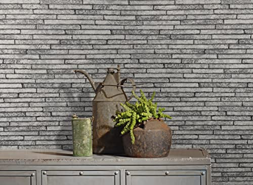 marburg Tapete grau Stein für Wohnzimmer, Schlafzimmer oder Lounge 100% Made in Germany PREMIUM QUALITÄT 10,05 x 0,53m 58420
