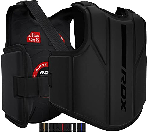 RDX Plastron de Boxe Protection, Avance Maya Hide Cuir Corps Garde de la Poitrine Protecteur Parfait pour Sports de Combat, Kickboxing, Taekwondo, BJJ karaté, Utiliser dans Gym à Domicile Formations
