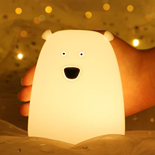 LOVERUIS NightLight Bear Nightlights for Children - 7 Breathing Color Light Bedroom Decor and Kids Gift