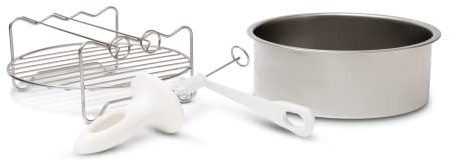 AEG AAFEK1 Erweiterungsset für Heißluftfritteuse AF6 (Mehrzweckform,Grillrost,Gemüsespiralschneider,Zubehör-Set,vielseitig einsetzbar,verschiedene Gerichte,leicht zu reinigen,edelstahl),900 923 502