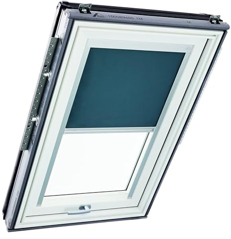 Original Roto Verdunkelungsrollo ZRV - Nahezu vollständige Verdunkelung - Führungsschiene Silber - Dachfenster Baureihe Designo R6/R8, i8 und Classic 64/84 - Größe 114/160 | 11/16 - Farbe Dunkelgrau