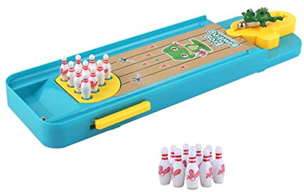 FIBOGOUP Tabletop Frog Bowling Set Fingerkatapult Mini-Bowlingkugel Spielzeug für Kinder, Eltern-Kind-Tischspielzeug, pädagogisches Tabletop-Bowling-Geschenk für Kinder ab 4 Jahren