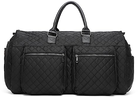 Seyfocnia Umwandelbarer Gepäck-Kleidersack für Damen, Leder-Kleidersäcke für Reisen mit Schuhbeutel, 2-in-1 zum Aufhängen Reisetaschen