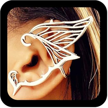 Inilbran Gothic Fair Elf Manschette Wickeln Ohrringe Silber Elf Ohrclip Ohrringe Punk Elf Kletterer Crawler Ohrringe Vintage Knorpel Ohr Wickeln Ohrringe Für Frauen Und Mädchen Halloween Geschenke