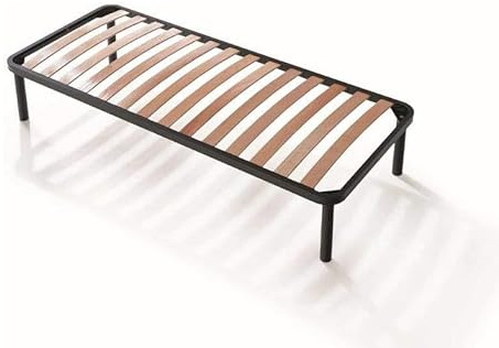 EVERGREENWEB Rete Singola fuori misura 90x210 a Doghe in Legno Ortopedica con 4 Piedi Smontabili, Letto Singolo portante in Ferro Rinforzata, Base da Incasso per Tutti i Materassi - Modello Apple