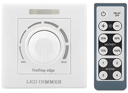 Variateur de Lumière LED, Télécommande IR de Type 86 200 W, Interrupteur de Gradation de luminosité Réglable pour éclairage de Divertissement Commercial à Domicile (220V)