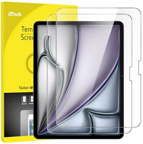 JETech Protection D'écran pour iPad Air 13 Pouces M3/M2 (2025/2024), Film en Verre Trempé 9H, HD Transparent, Lot de 2