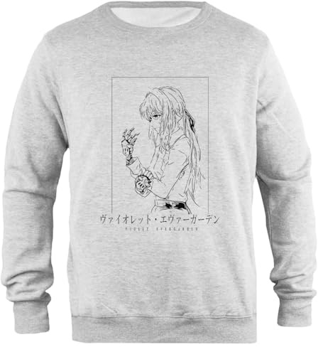 Udaytee Violet Evergarden Skull Hand Sweat-Shirt Unisexe Gris À Coupe Simple