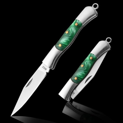 BEFUNC Mini Taschenmesser Klein Klappmesser, Schlüsselanhänger Messer, Edelstahl Outdoor Messer, EDC Zweihand Klappmesser, Geschenk für Männer Frauen