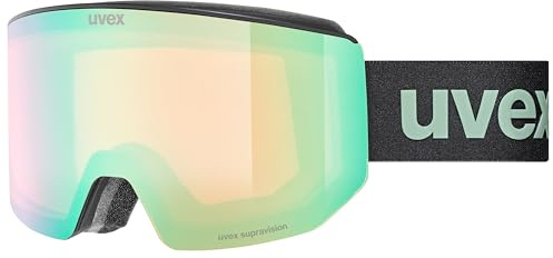 uvex lace ATTRACT - stylische, verspiegelte Skibrille mit Magnetwechselscheibentechnologie und Anti-Fog-Beschichtung für Damen und Herren - black/opal-orange - one size
