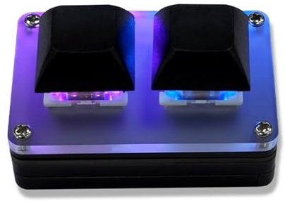 Jectse 2 Key Gaming Keyboard, USB Wired Mini 2 Key Programmable Keyboard, Shortcut Key Copy Paste One Handed Keyboard with RGB Backlit, Mechanical Gaming PC Keyboards