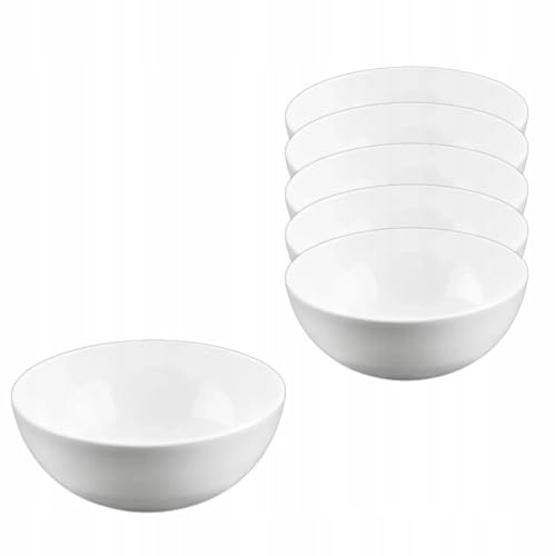 Wilmax - Ciotola in porcellana - 600nl - set da 6 - Insalatiera - bianca - per snack, insalate - Ø 14 cm - Cestino per frutta, cereali - Elegante e resistente ai graffi - Ideale come regalo