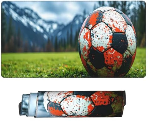 1600x800 mm XXL Mauspad Spielplatz Mousepad Fußball Schreibtischunterlage mit Rutschfeste Gummibasis, WassXerdicht Mouse Pad mit Vernähte Kanten, Office Gaming Zubehör Desk Deko, Geschenke Frauen U-58