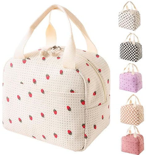 WYSUMMER Mittagessen Tasche,isolierte Einkaufstasche Thermotasche Lunch Bag | Lunchtasche für Damen und Herren,Corduroy Lunchbox Kühltasche Mittagessen Organizer für Erwachsene Picknick Arbeit