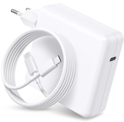 Chargeur USB-C Rapide 100 W Compatible avec MacBook Air Pro M1 M2 M3 M4, 13/14/15/16 Pouces, 14/16 Pouces Pro Max, Adaptateur de Voyage pour Ordinateur Portable Type-C avec câble de 1,8 m