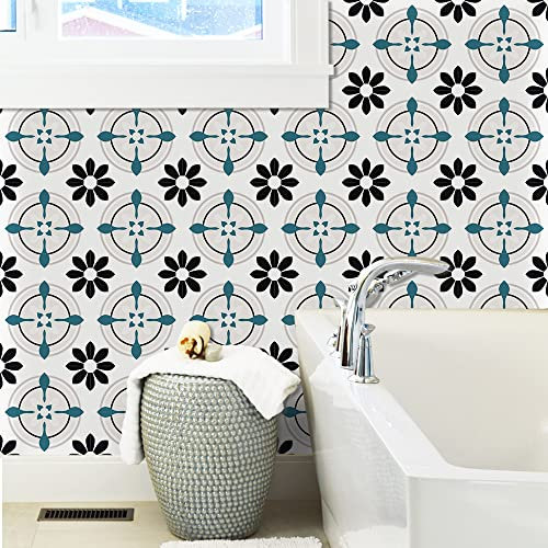 Credence Adhesive Figure Pvc - Carrelage Adhésif Mural Cuisine & Salle De Bain, Stickers Auto-Adhésifs Imperméables Pour Mur, Stickers Carrelage 8 PC(30x30cm)