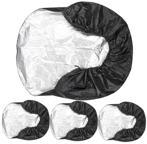 Reifenabdeckungen für Anhänger 4 Stück 190t Polyester Schwarz | Wohnmobile und Camper, Einfache Montage, gegen Schmutzablagerung, Schützt Reifen und Räder