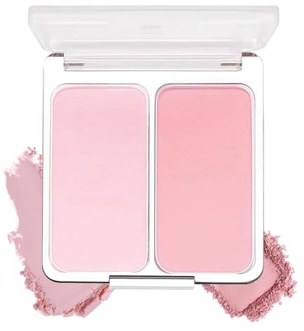 Blusher for Cheeks Make Up, Pink Blusher & Peach Powder Blush Palette, Matte Long Lasting, Highly Pigmented, Blendable, Smooth Natural Finish, Suitable for All Skin Tones