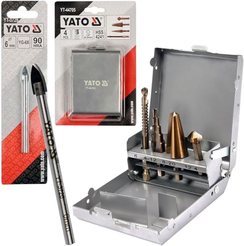 BandelOne enthält Yato Multifunktions-Bohrer Set 5-tlg Hss Hex Entgrater Stufen Konus Kegel Glas