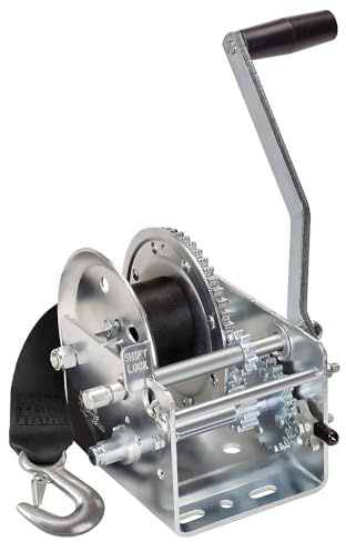 Fulton 142415 Cabrestante de doble velocidad con correa de 20 pies, capacidad de 2500 libras, 1 paquete