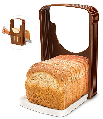 Rebanadora de Pan, Corte de pan Plegable para Hornear pan Sandwich pan Cortadora pan Tostado Rebanada Cortador Rodajas Incluso Herramienta de la Guía