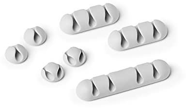 Durable 504110 Clip Fermacavo Adesive per 1, 2, 3 o 4 Cavi, Grigio, Confezione da 7 Pezzi