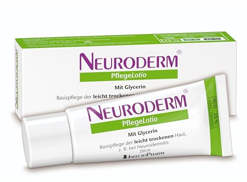 NEURODERM Pflegelotio, 250 ml – Lotion mit Glycerin bei Neurodermitis | Pflegelotion für leicht trockene Haut | Für Erwachsene, Kinder & Säuglinge – Reduziert Hauttrockenheit