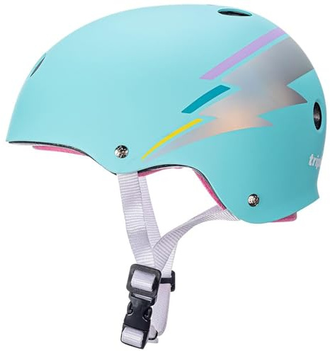 Triple Eight Unisex-Erwachsene Certified Sweatsaver Helmet Fahrrad-und Skateboardhelm, Blaugrünes Hologramm, Small/Medium