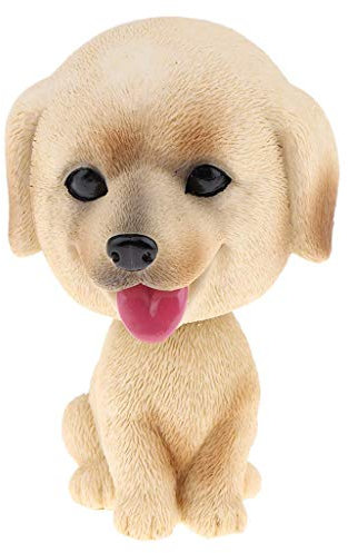 Backbayia Mini Wackelkopf Hund Figur Wackelkopffigur Wackelhund Dekoration für Haus Auto Büro (Labrador)