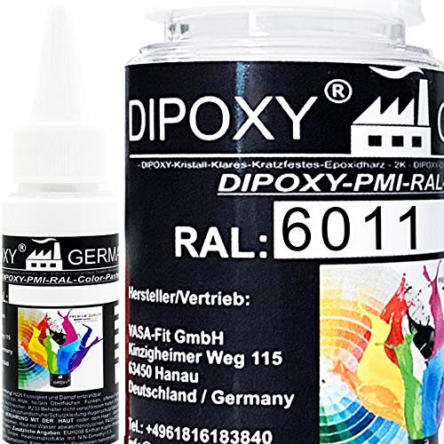 1000g Dipoxy-PMI-RAL 6011 RESEDAGRÜN Extrem hoch konzentrierte Basis Pigment Farbpaste Farbmittel für Epoxidharz, Polyesterharz, Polyurethan Systeme, Beton, Lacke, Flüssigfarbe Kunstharz Schmuck