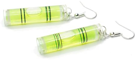 Miniblings Wasserwaage Ohrringe - Handmade Modeschmuck I Waage Wasser Messen Messgerät Werkzeug FUNKTIONIERT - Ohrhänger Ohrschmuck versilbert