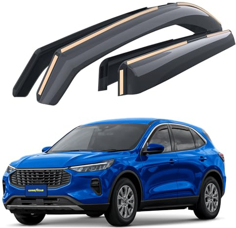 Goodyear Windabweiser für/kompatible mit Ford Kuga 19-26 III - Kanal 4 St. | Regenabweiser Autofenster Regenschutz Ford Kuga III – bruchsicher Polycarbonat, kratzt nicht, wetterfest, frischluft