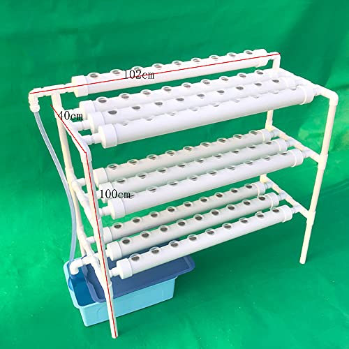 Fetcoi 3 Schichten Hydroponisches Anzuchtsystem 90 Standorte Löcher, PVC-U Hydroponic System, Wasser Und Nährstoffe Sparen
