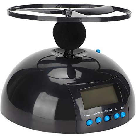 Run Away Flying Wecker,Neuheit digitaler LED-Snooze-Wecker, Multifunktionale Vibration Tischuhr, Uhr Wecker für tiefschläfe, Rollende Hubschrauber-Propelleruhr, kreatives Geschenk für Schlafzimmer