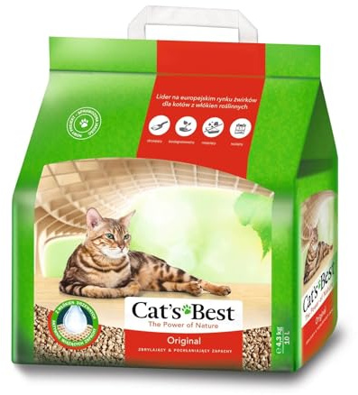 Cat's Best Arena original para gatos, 100 % vegetales, con máxima absorción, combate los olores de forma natural activa, 10 l (4,3 kg)