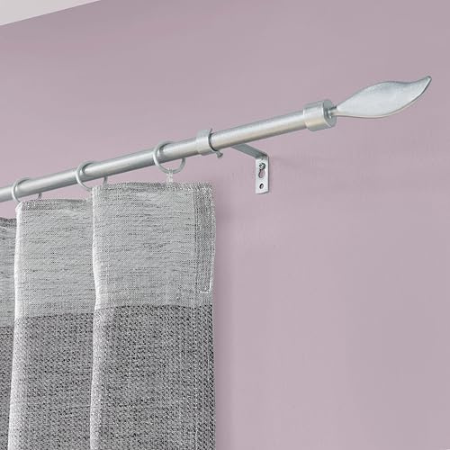 HUGG Gardinenstange ELLA Silber 130-240cm Ausziehbar Metall Stil 13/16mm Durchmesser